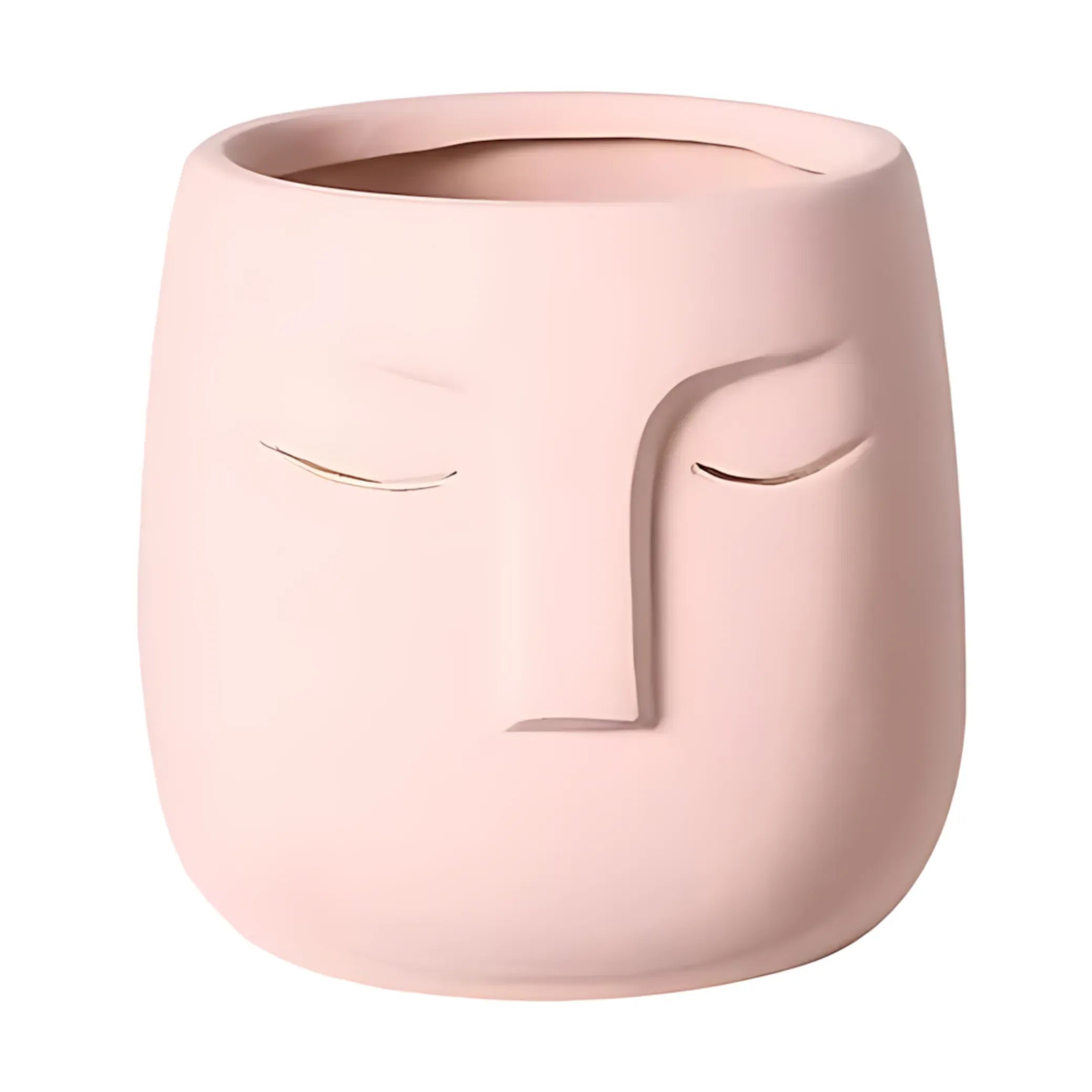 European Character Face Ceramic Planter A Flower Pot