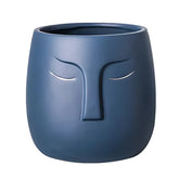 European Character Face Ceramic Planter B Flower Pot
