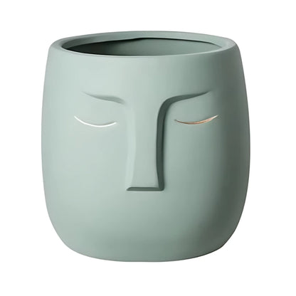 European Character Face Ceramic Planter C Flower Pot