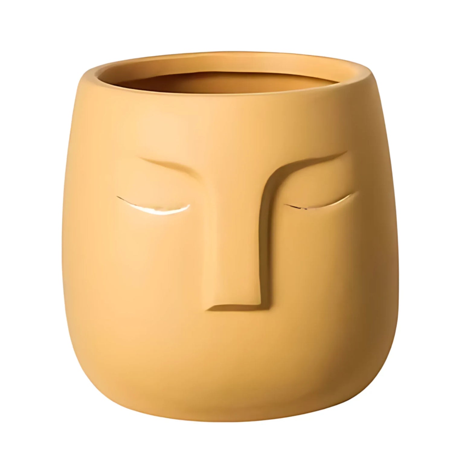 European Character Face Ceramic Planter E Flower Pot