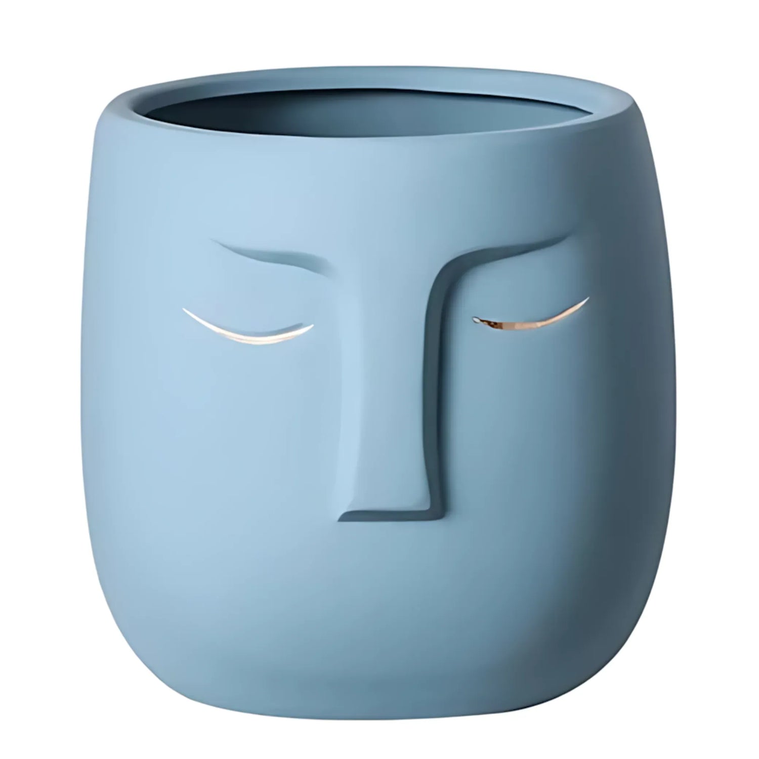 European Character Face Ceramic Planter F Flower Pot
