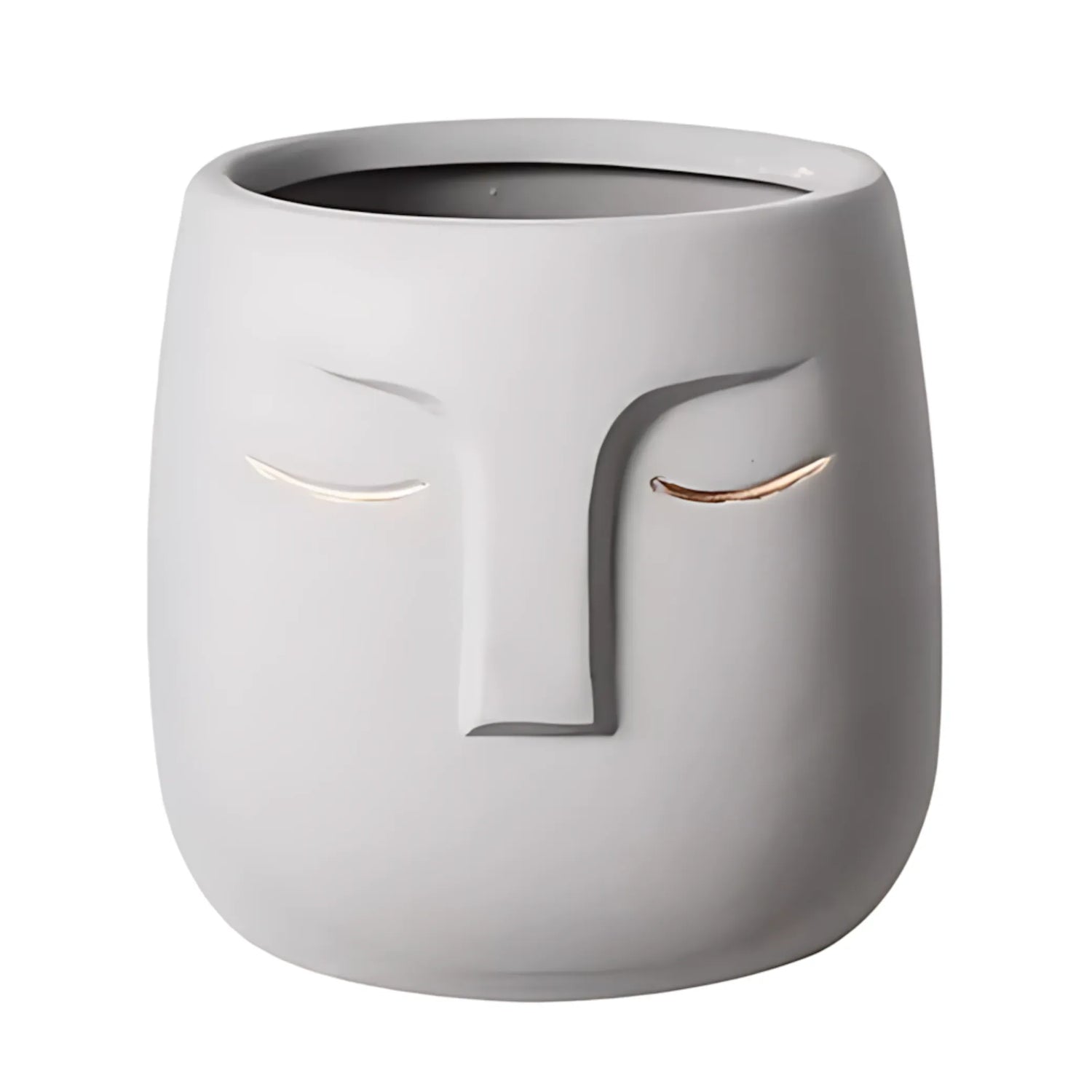 European Character Face Ceramic Planter K Flower Pot