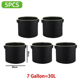 Fabric Grow Bags – 5Pcs Durable Felt Planters with Handles (3–10 Gal) 7 Gallon 35 X 30 CM Plant Pot