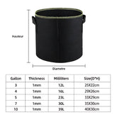 Fabric Grow Bags – 5Pcs Durable Felt Planters with Handles (3–10 Gal) Plant Pot
