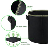 Fabric Grow Bags – 5Pcs Durable Felt Planters with Handles (3–10 Gal) Plant Pot