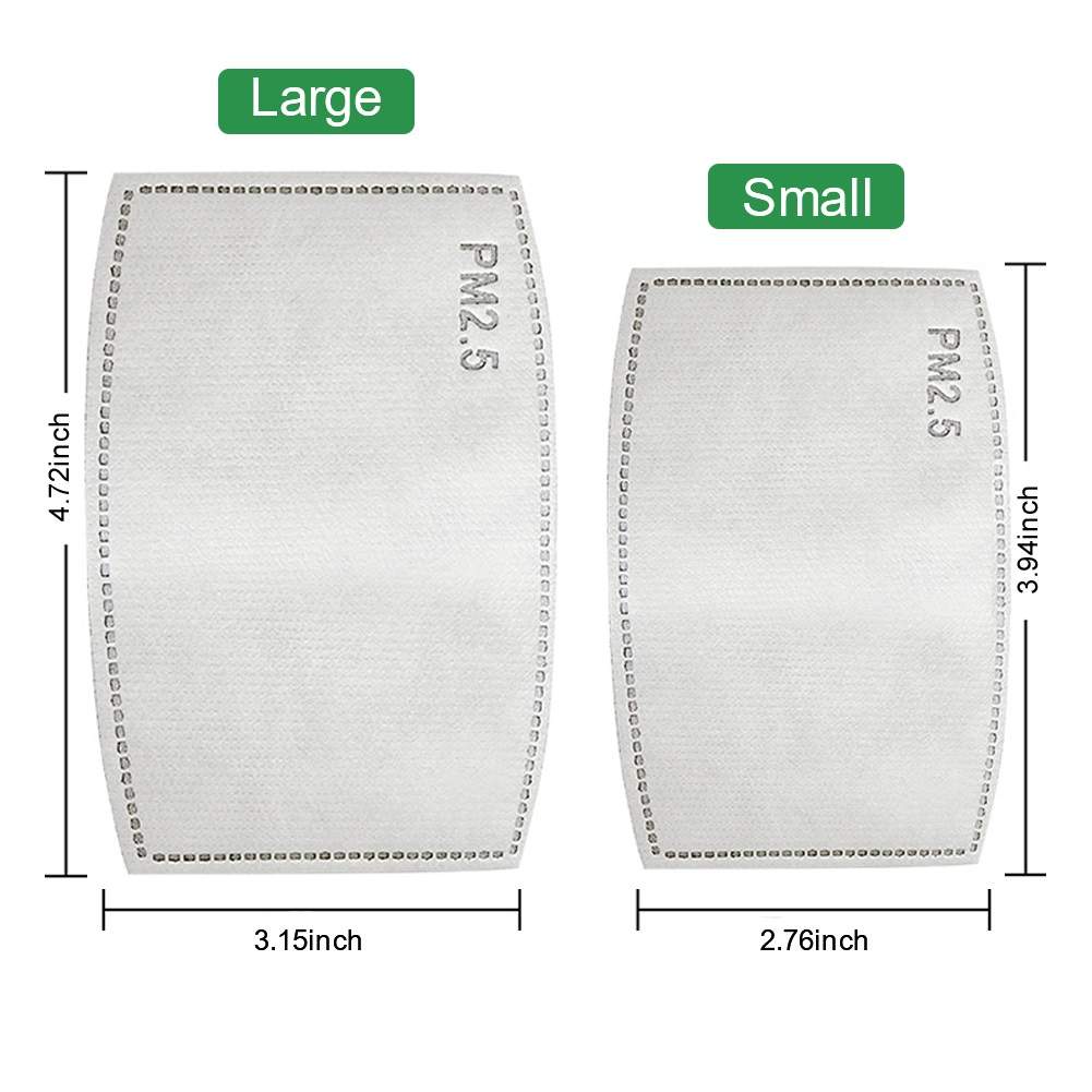 Face Mask Filter inserts | Pm 2.5 Activated Carbon Face Mask Filters |Adult 50 Pack Filters