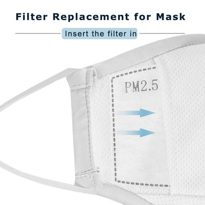 Face Mask Filter inserts | Pm 2.5 Activated Carbon Face Mask Filters |Adult 50 Pack Filters
