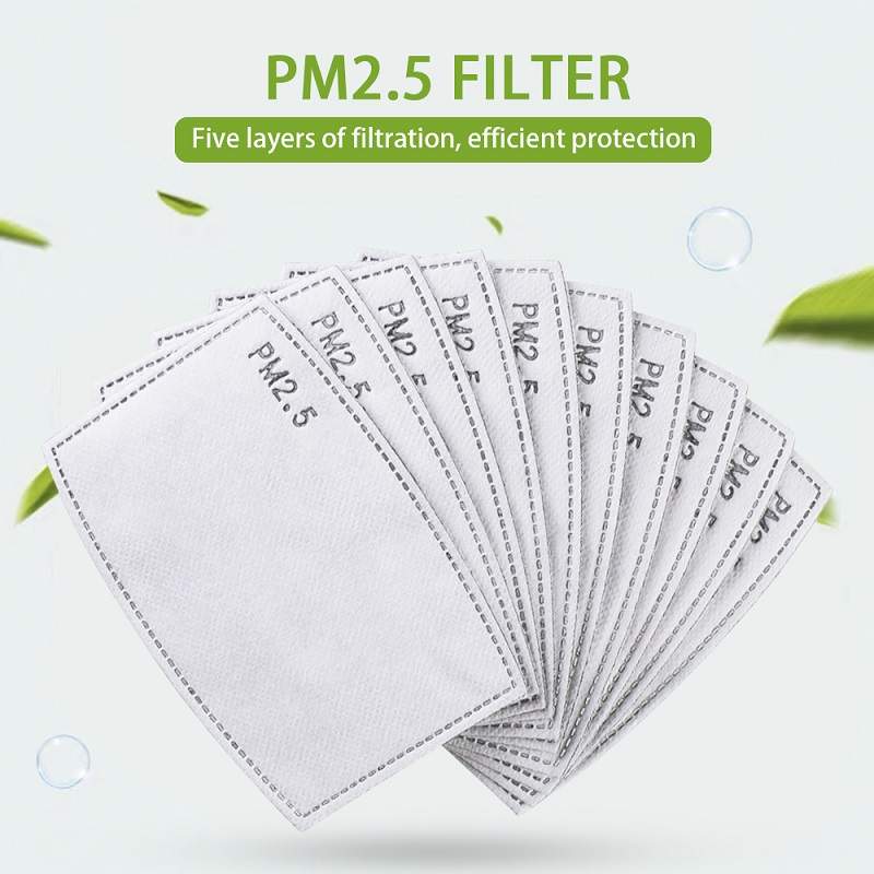 Face Mask Filter inserts | Pm 2.5 Activated Carbon Face Mask Filters |Adult 50 Pack Filters