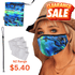Face Mask with filter pocket, 4 filters, matching bag, and lanyard | 3 Layer Reusable Face Mask - NZ Paua Shell Face masks
