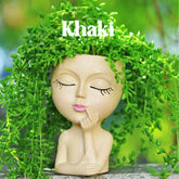 Face Planter Pot Khaki Pot Plant Holder