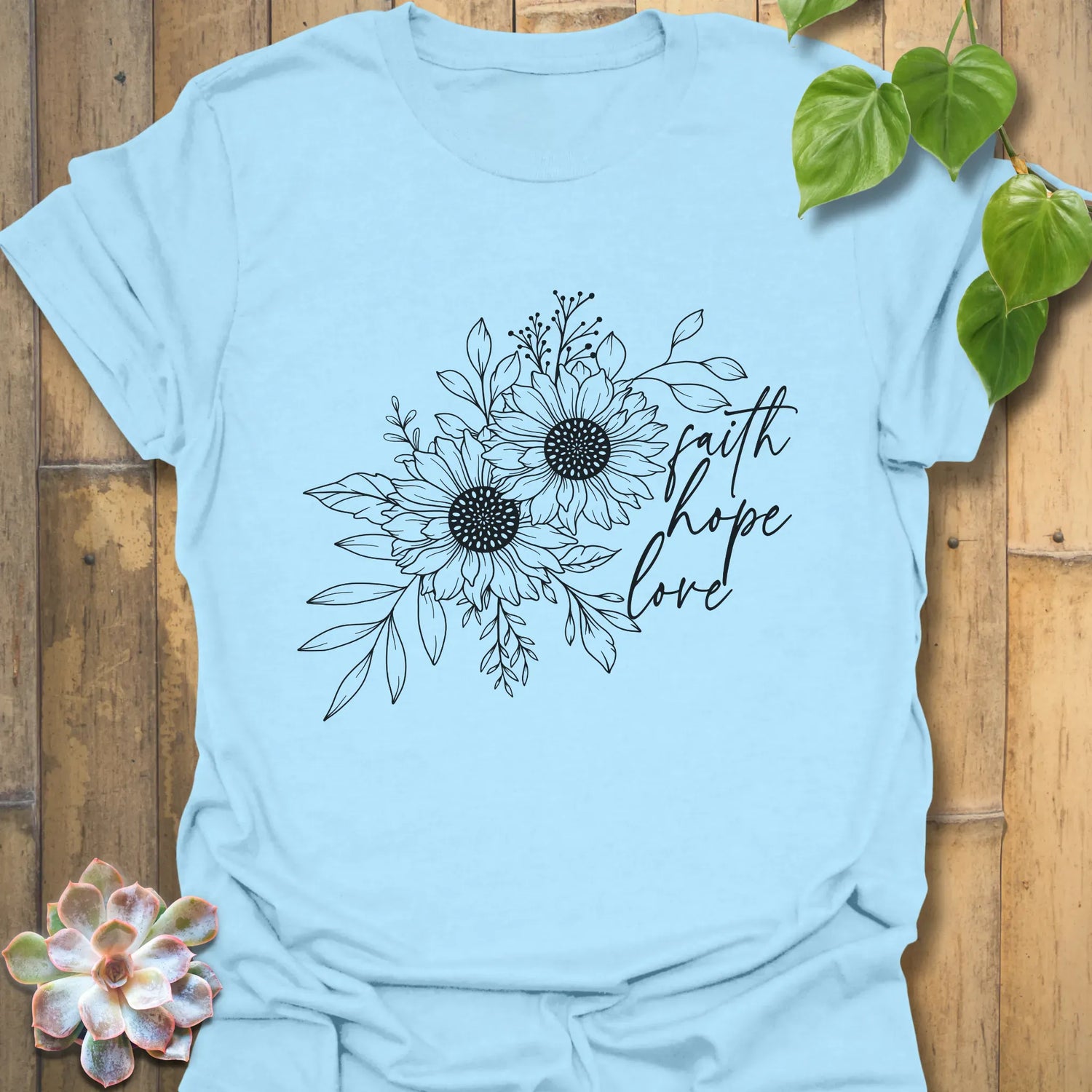 Faith, Hope, Love T-shirt Light Blue / S T-Shirt