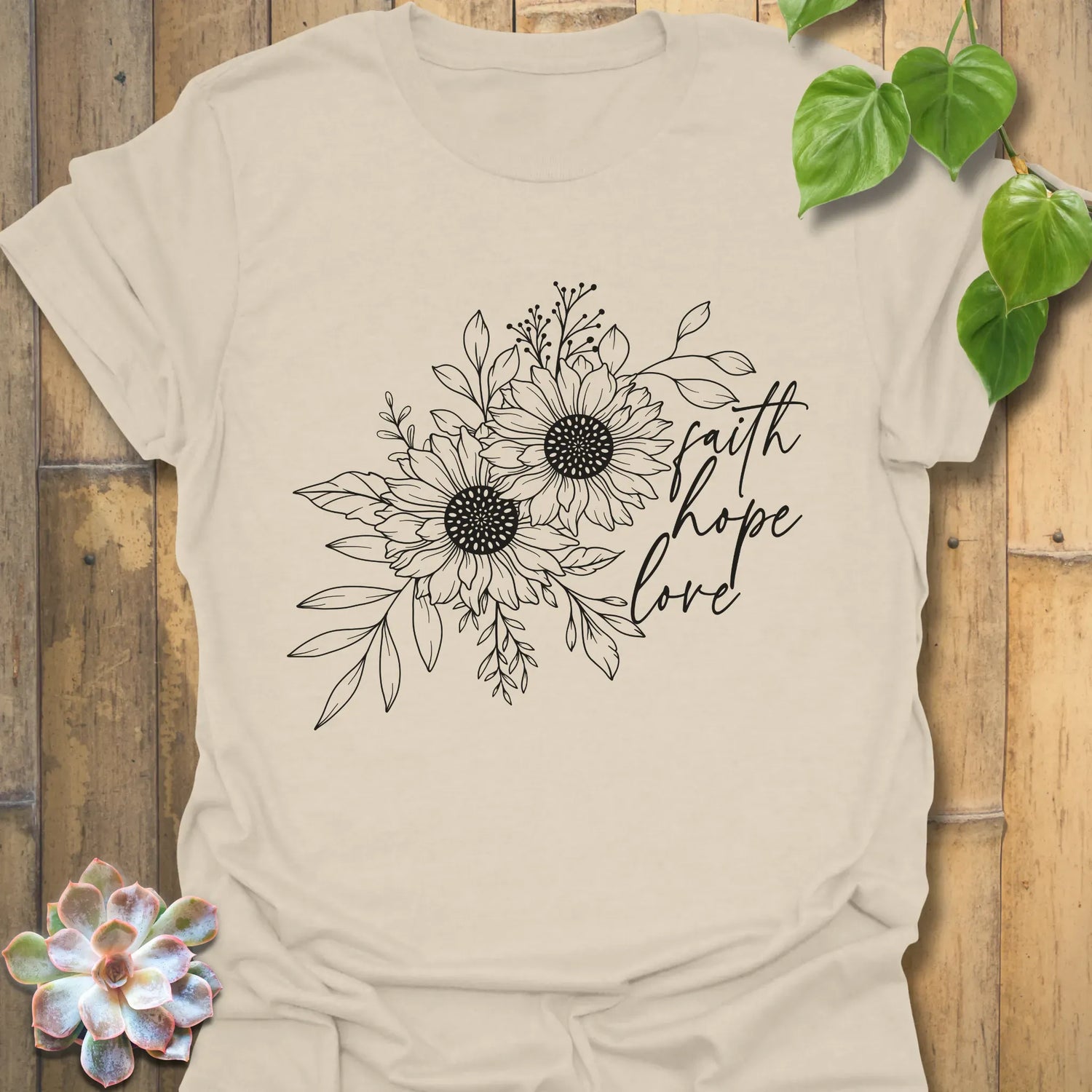 Faith, Hope, Love T-shirt Natural / S T-Shirt