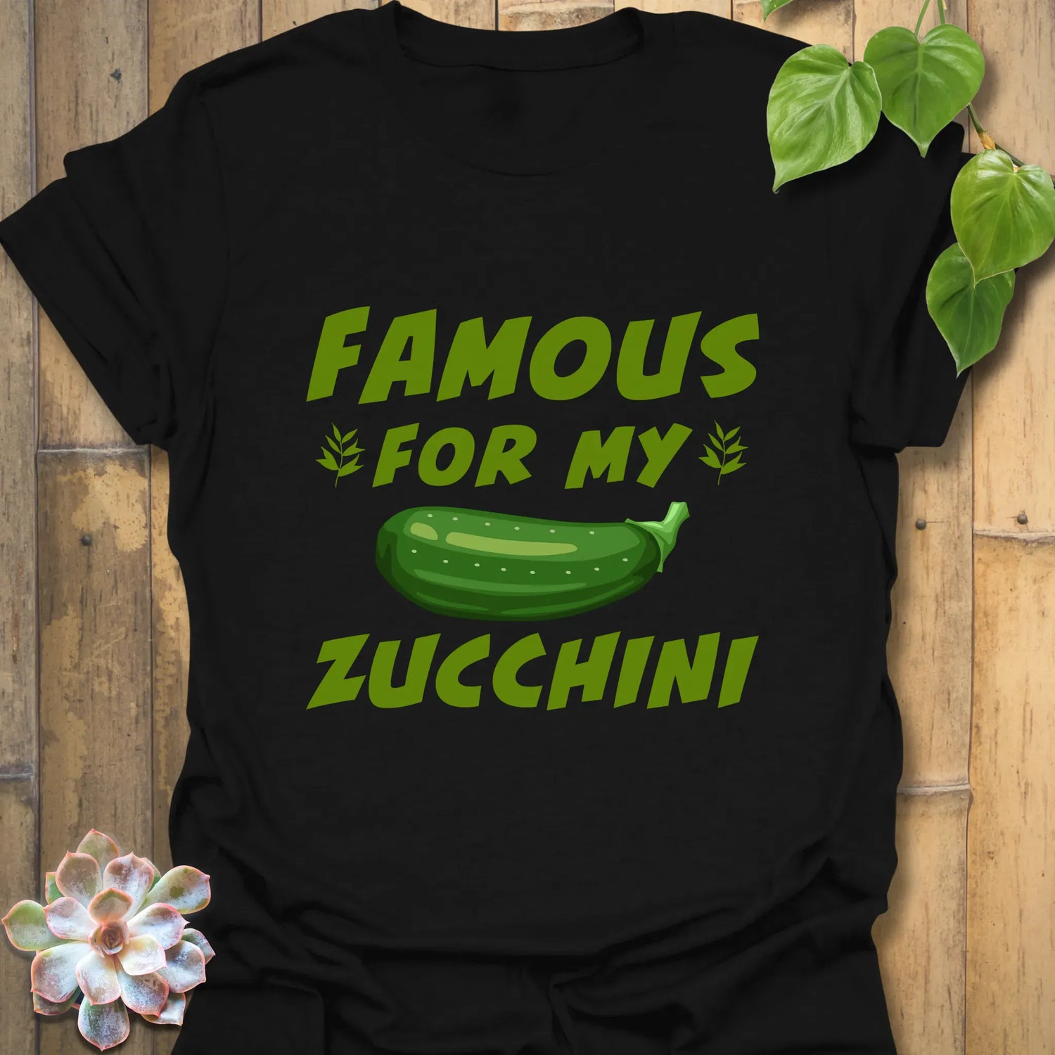 Famous For My Zucchini T-shirt Black / S T-Shirt