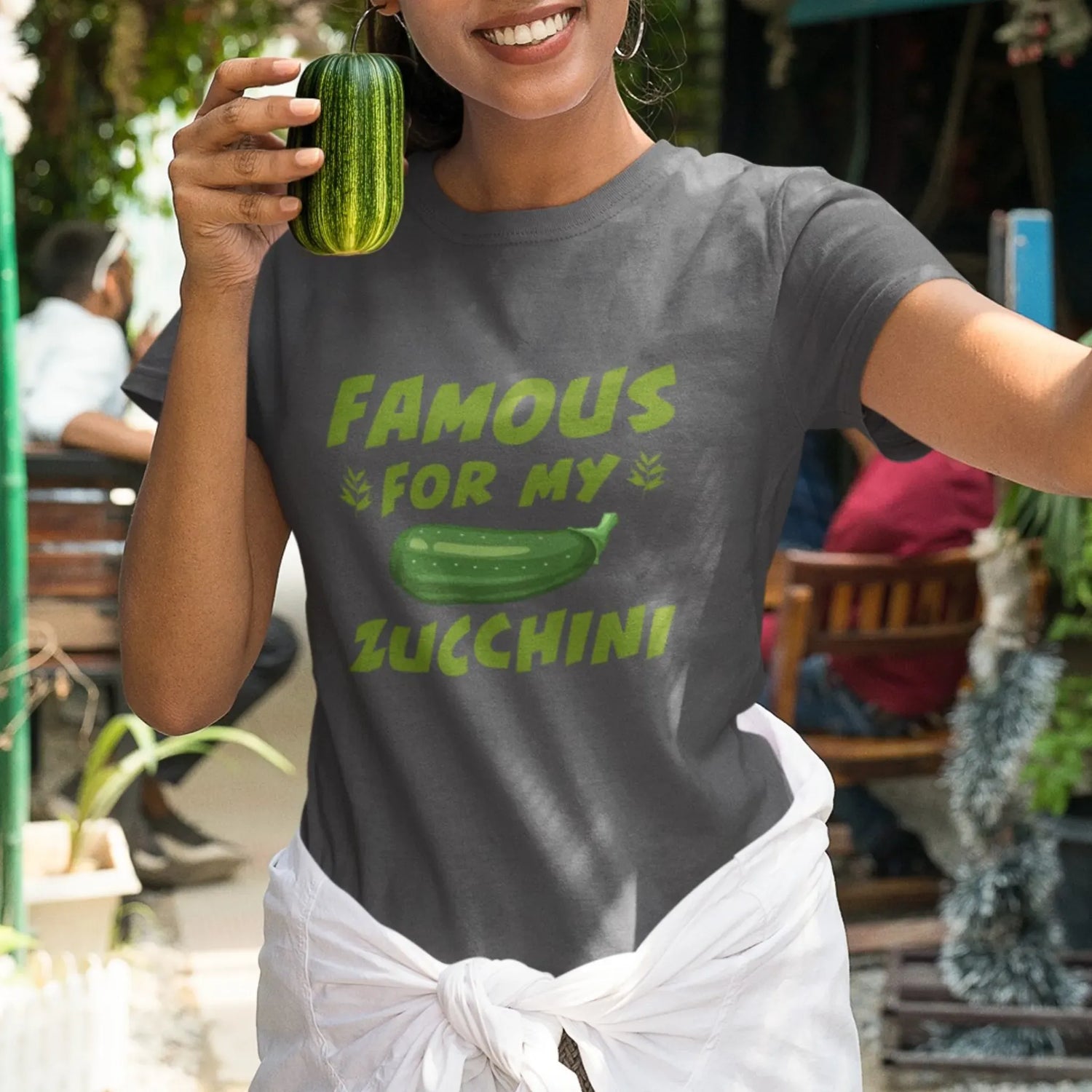 Famous For My Zucchini T-shirt Charcoal / S T-Shirt