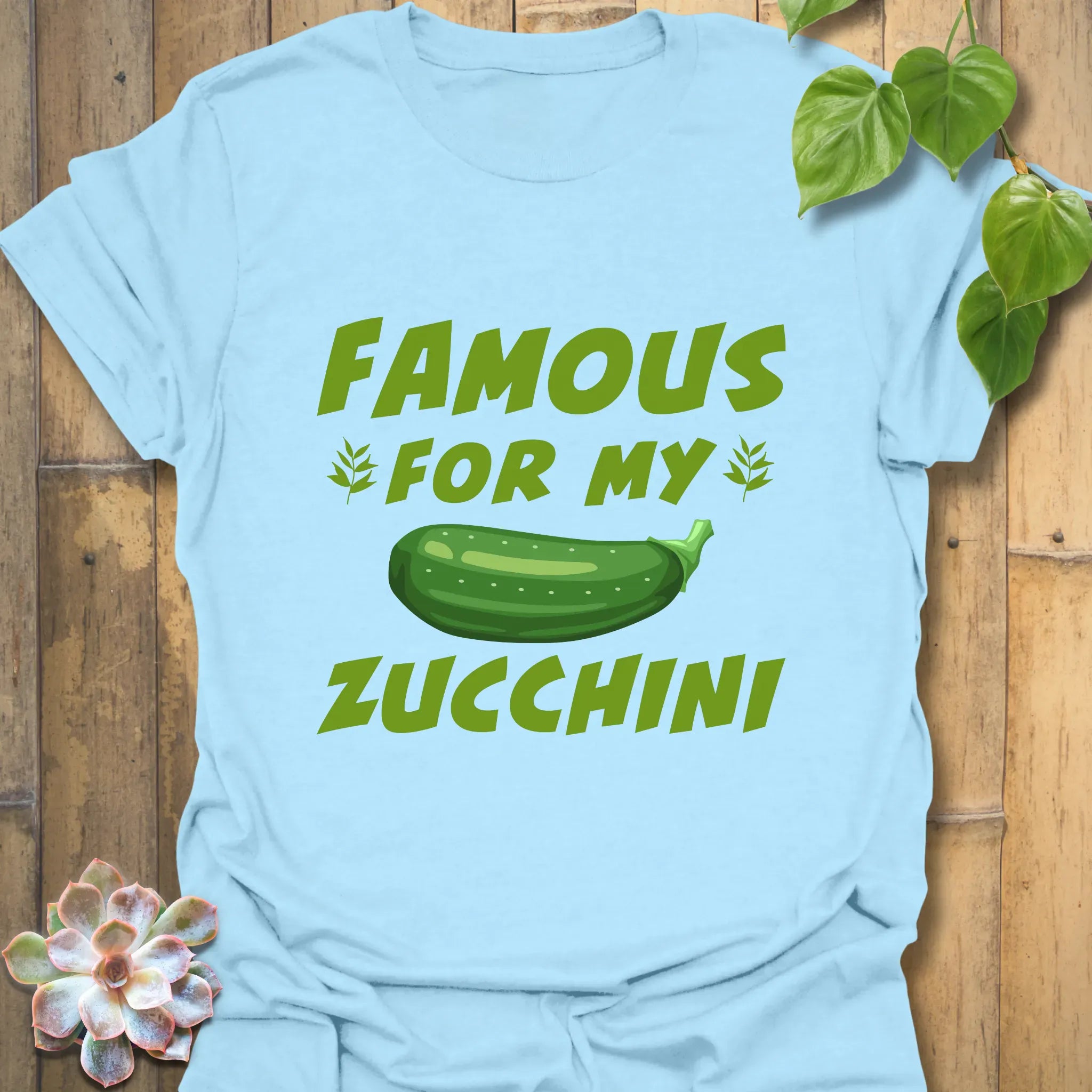 Famous For My Zucchini T-shirt Light Blue / S T-Shirt