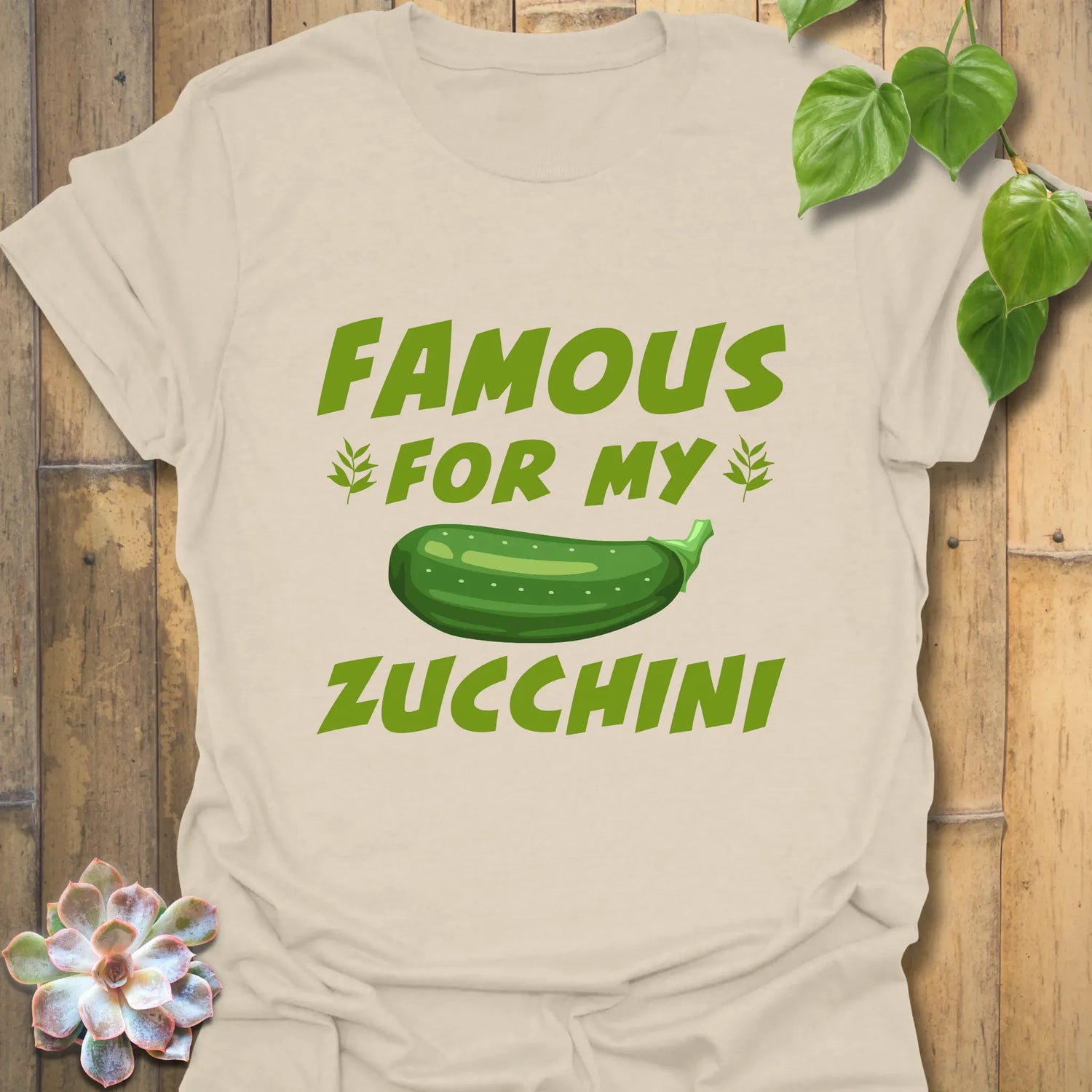 Famous For My Zucchini T-shirt Natural / S T-Shirt