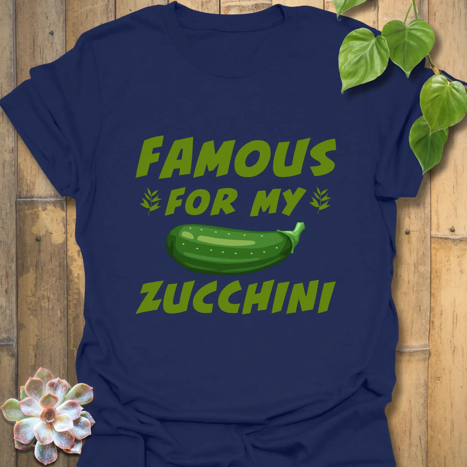 Famous For My Zucchini T-shirt Navy / S T-Shirt