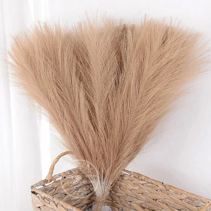 Faux Pampas Grass Decor 15 or 30Pcs | Boho Decor Coffee / 15pcs Artificial Plants