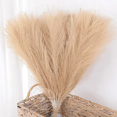 Faux Pampas Grass Decor 15 or 30Pcs | Boho Decor Light Coffee / 15pcs Artificial Plants