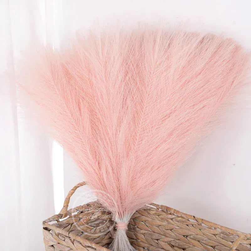 Faux Pampas Grass Decor 15 or 30Pcs | Boho Decor Light Pink / 15pcs Artificial Plants
