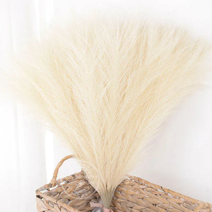 Faux Pampas Grass Decor 15 or 30Pcs | Boho Decor Milk White / 15pcs Artificial Plants