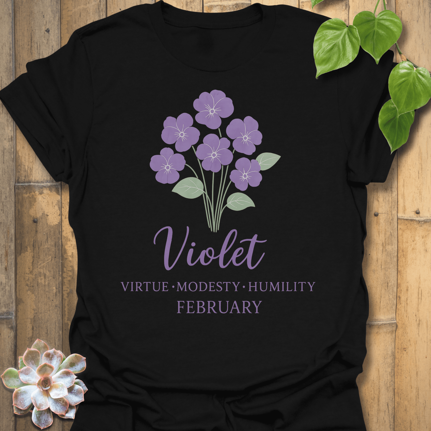 February Violet T-shirt Black / S T-Shirt
