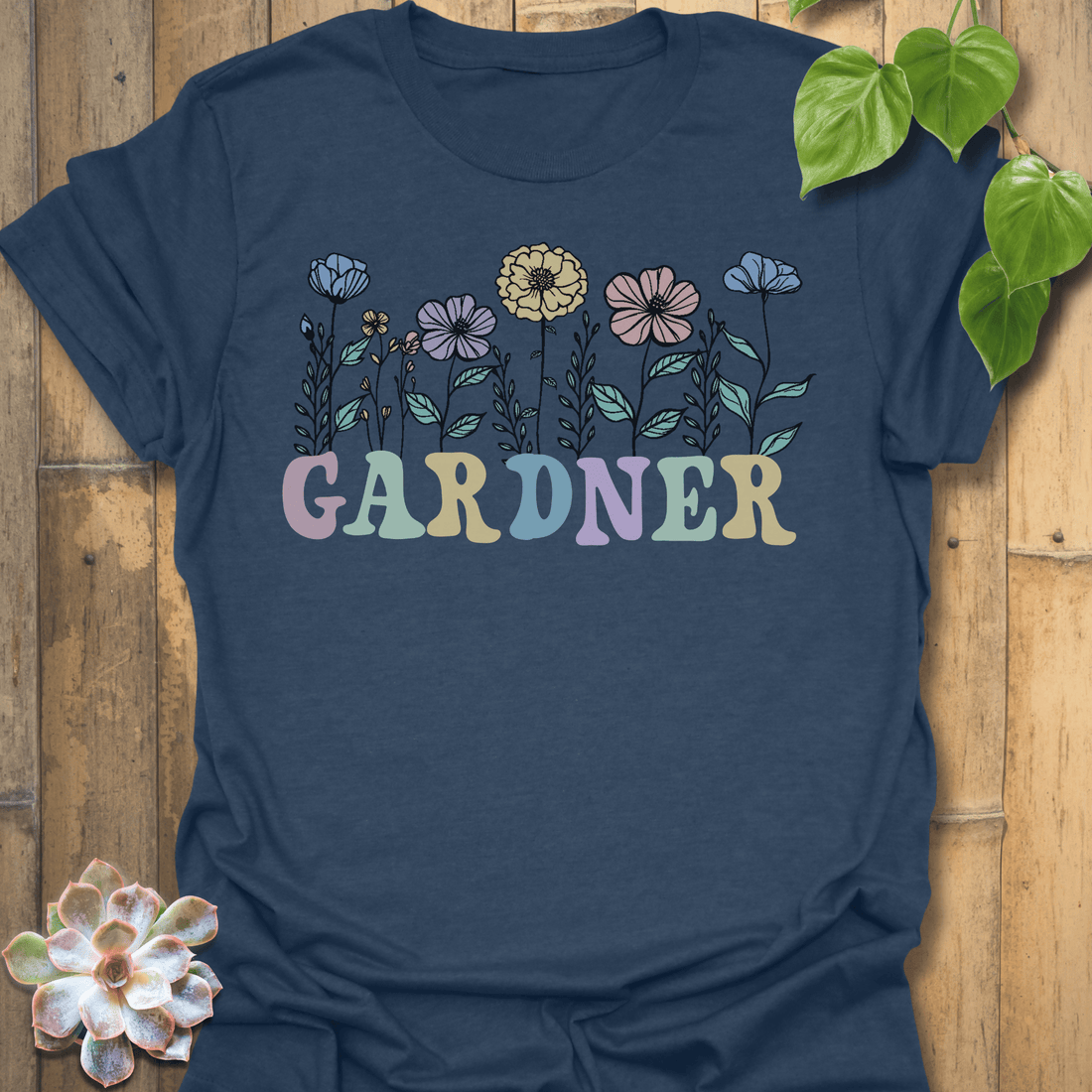 Flower Gardener T-shirt Heather Navy / S T-Shirt