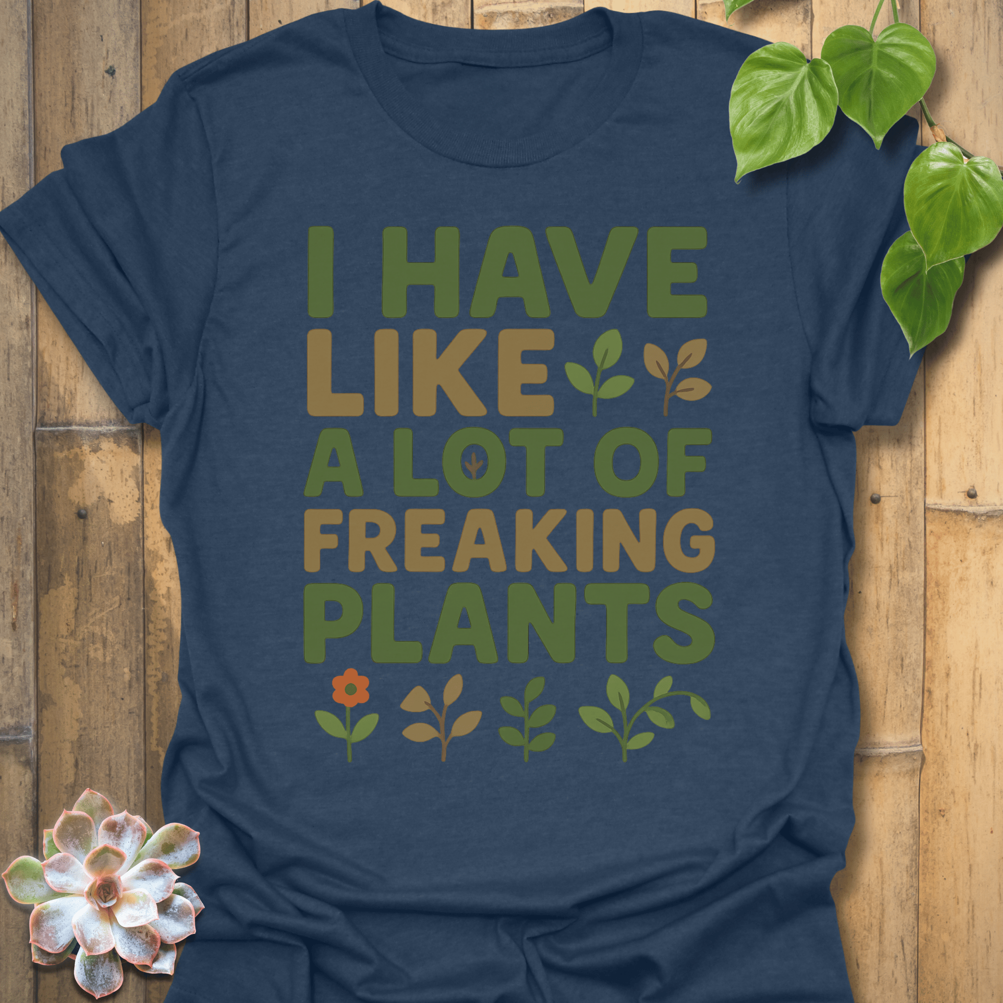Freaking Plants T-shirt Heather Navy / S T-Shirt