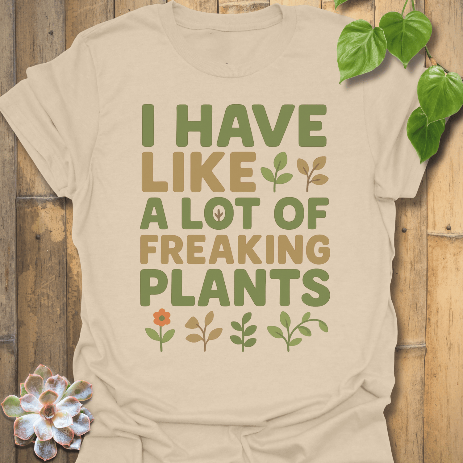 Freaking Plants T-shirt Sand / S T-Shirt