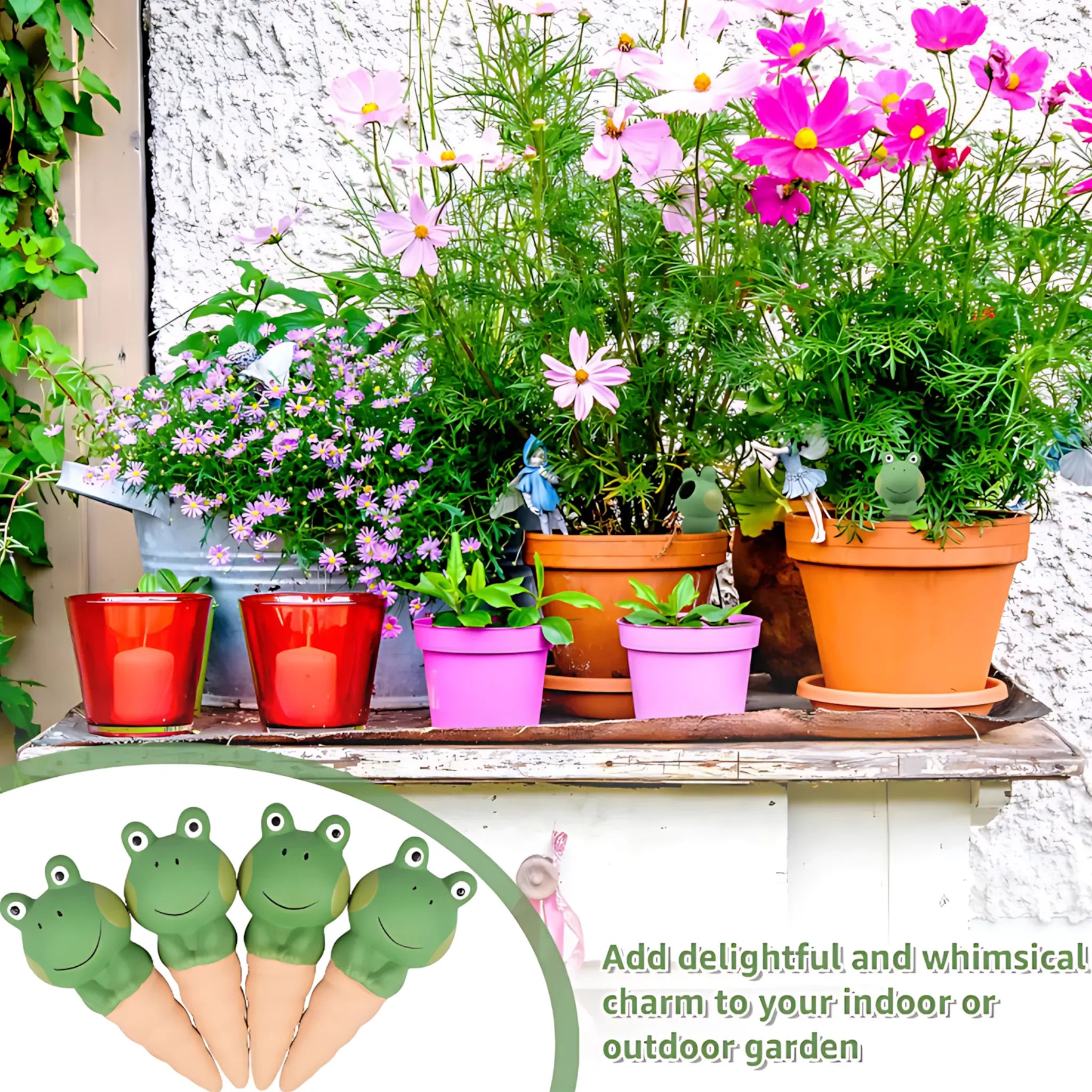 Frog-Shaped Plant Watering Spikes - Automatic Ceramic Irrigation Self Watering Globes