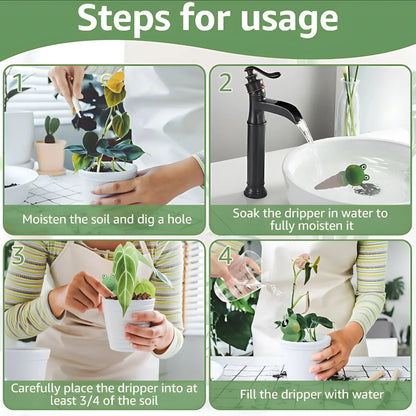 Frog-Shaped Plant Watering Spikes - Automatic Ceramic Irrigation Self Watering Globes