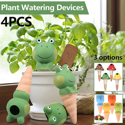 Frog-Shaped Plant Watering Spikes - Automatic Ceramic Irrigation Self Watering Globes