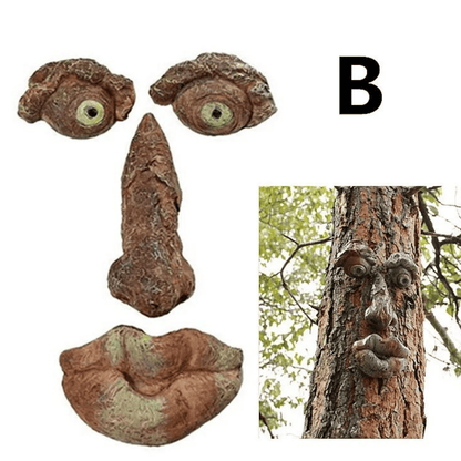 Funny Old Man Tree Face Hugger, Funny Tree Sculpture, Whimsical Garden Art B Outdoor Art