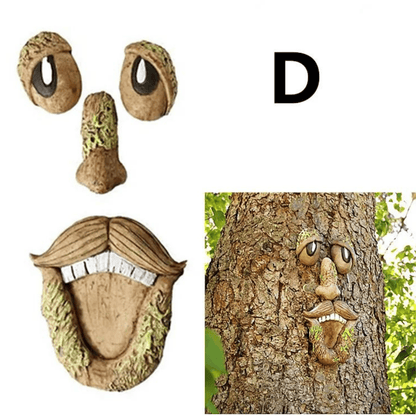 Funny Old Man Tree Face Hugger, Funny Tree Sculpture, Whimsical Garden Art D Outdoor Art