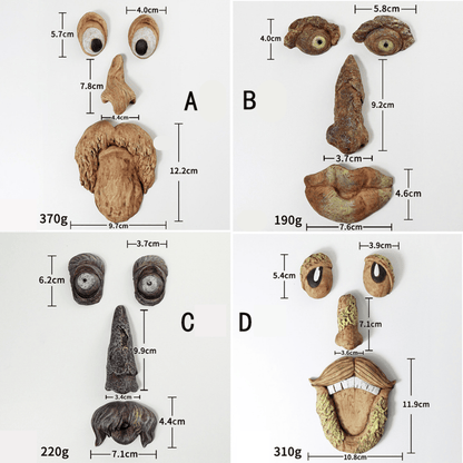Funny Old Man Tree Face Hugger, Funny Tree Sculpture, Whimsical Garden Art Outdoor Art