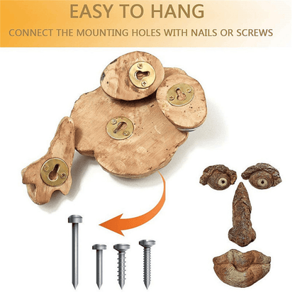 Funny Old Man Tree Face Hugger, Funny Tree Sculpture, Whimsical Garden Art Outdoor Art