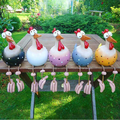 Funny Sitting Chicken | Colourful Resin Chicken for Home Decor NZ |  5 Colour Options Chicken Decor