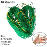 Garden Trellis Netting - Strong Nylon Support for Climbing Plants 18strand 2.7X1.8M Plant Support