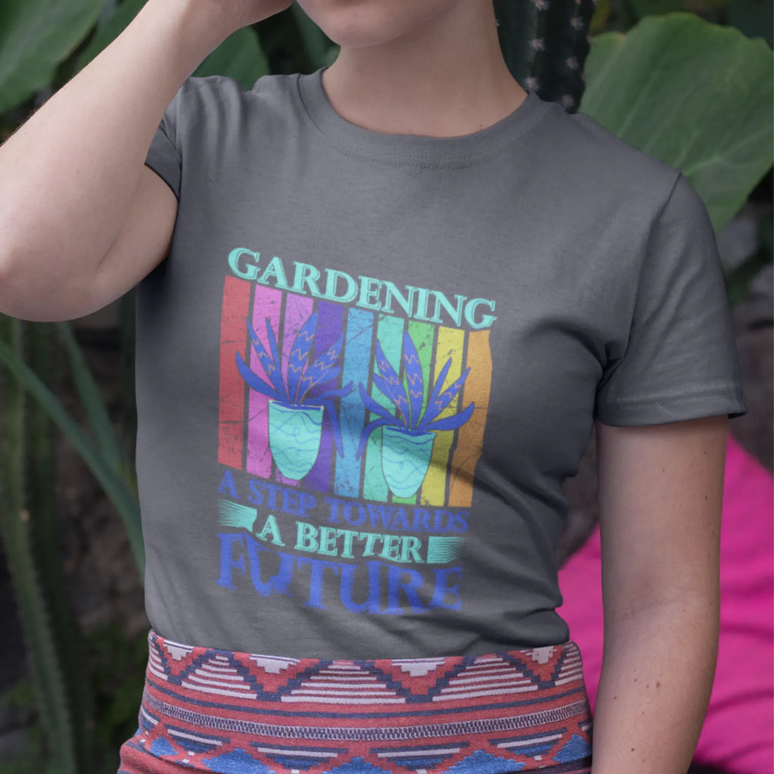 Gardening A Step Towards A Better Future T-shirt Charcoal / S T-Shirt