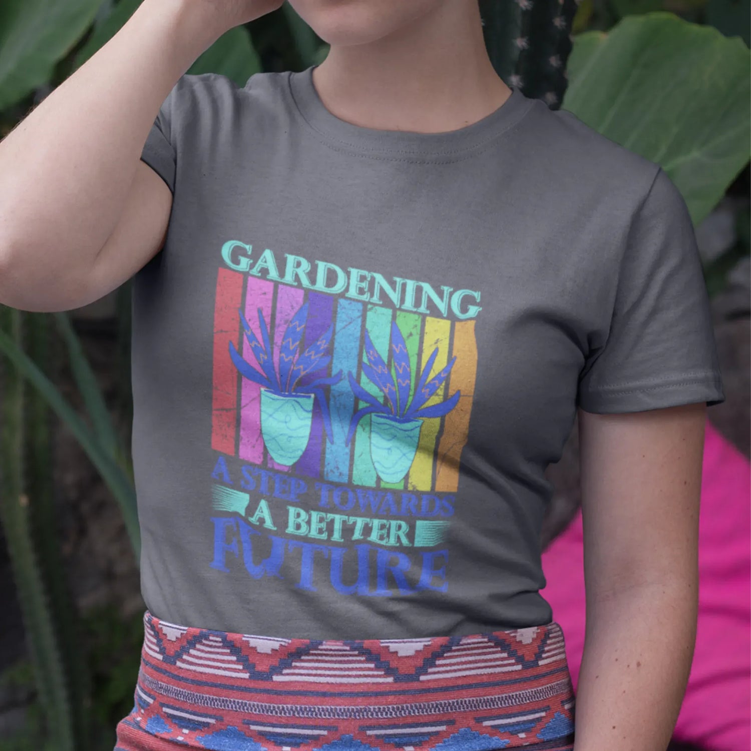 Gardening A Step Towards A Better Future T-shirt Charcoal / S T-Shirt