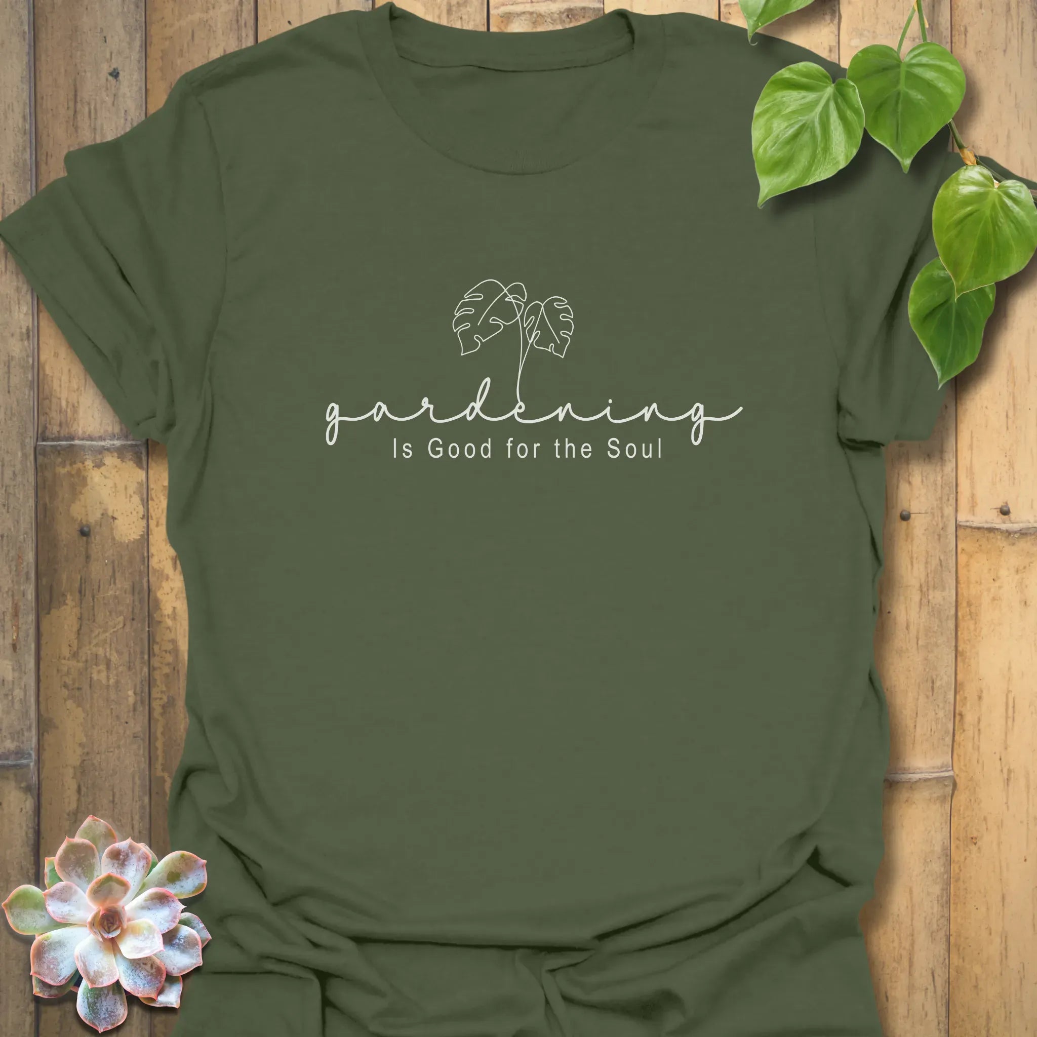 Gardening Is Good for the Soul T-shirt Military Green / S T-Shirt