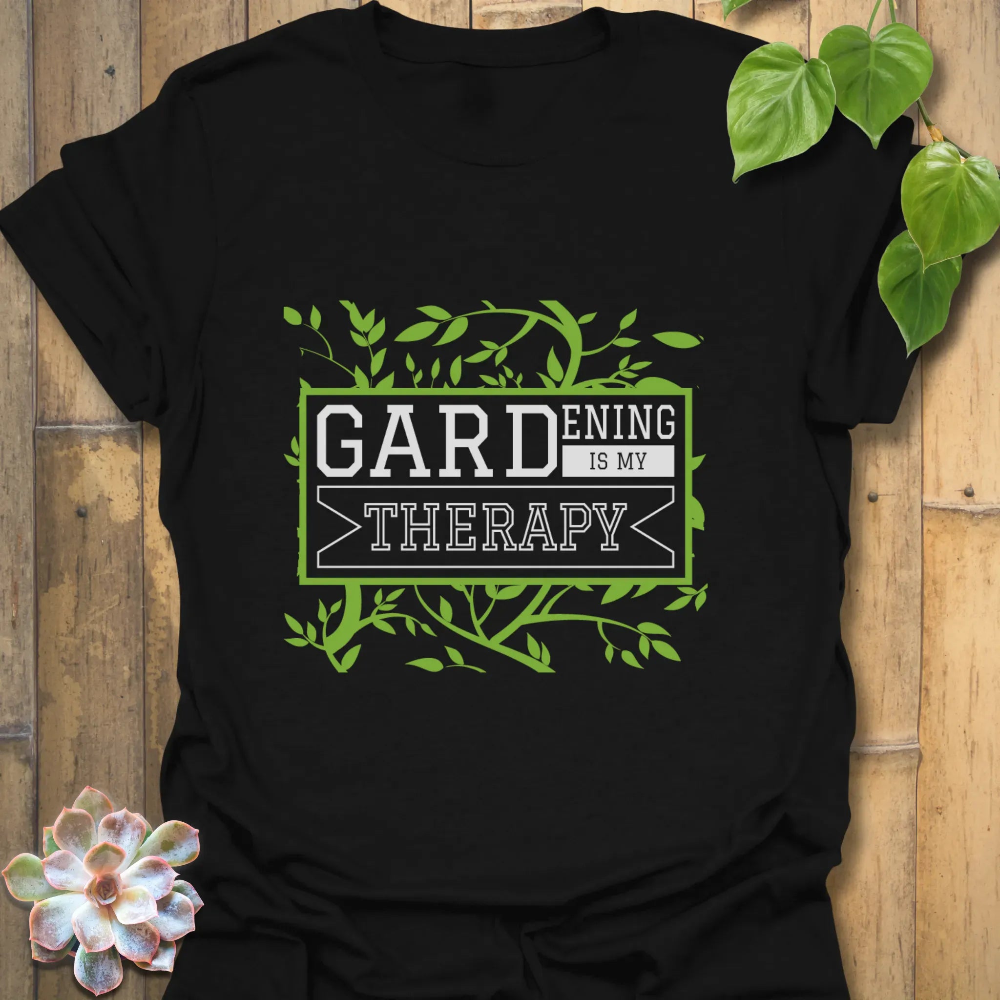 Gardening Is My Therapy T-shirt Black / S T-Shirt