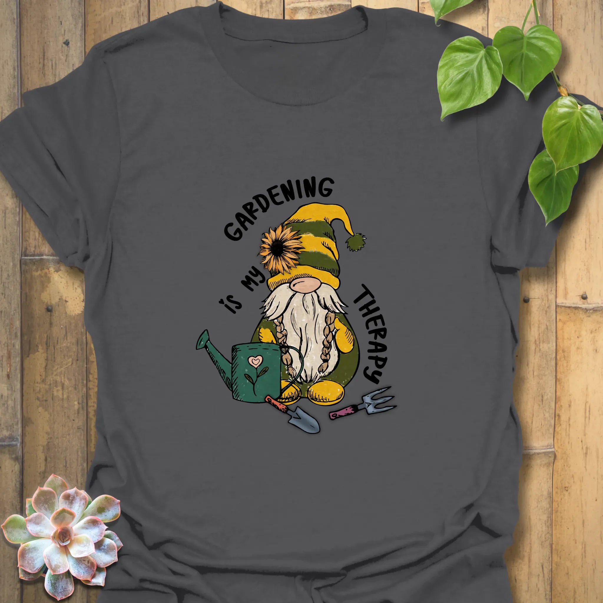 Gardening Is My Therapy T-shirt Charcoal / S T-Shirt