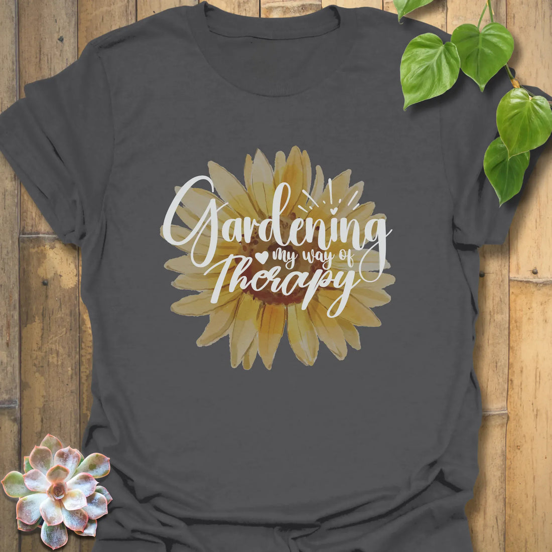 Gardening – My Way of Therapy – T-shirt Charcoal / S T-Shirt