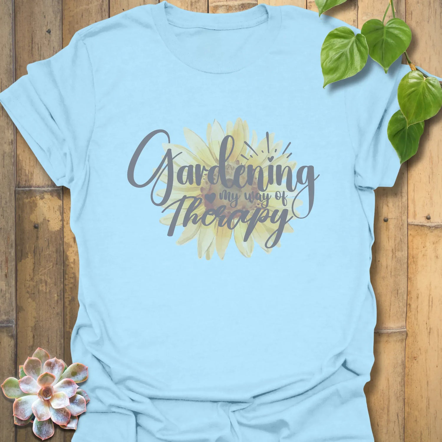 Gardening – My Way of Therapy – T-shirt Light Blue / S T-Shirt