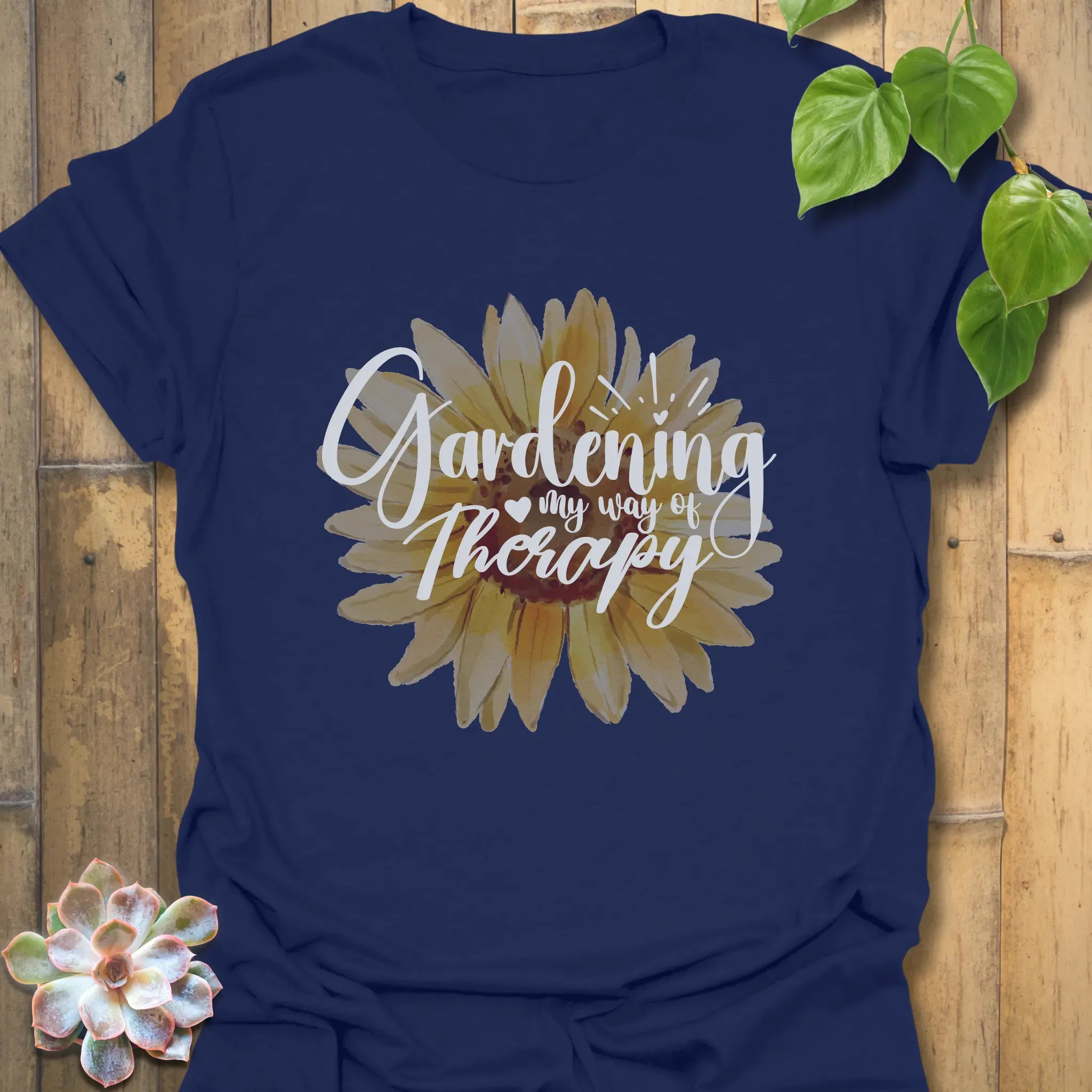 Gardening – My Way of Therapy – T-shirt Navy / S T-Shirt