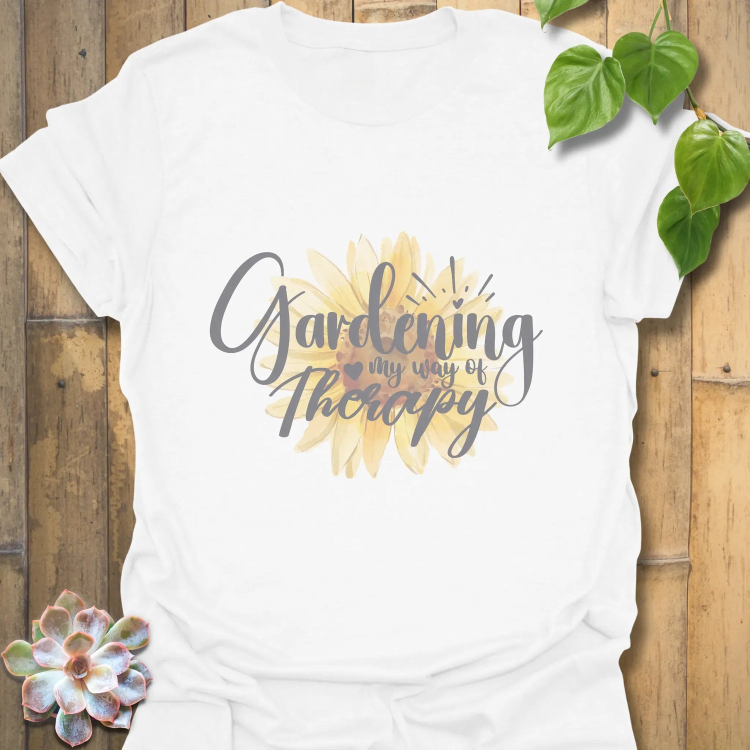 Gardening – My Way of Therapy – T-shirt White / S T-Shirt