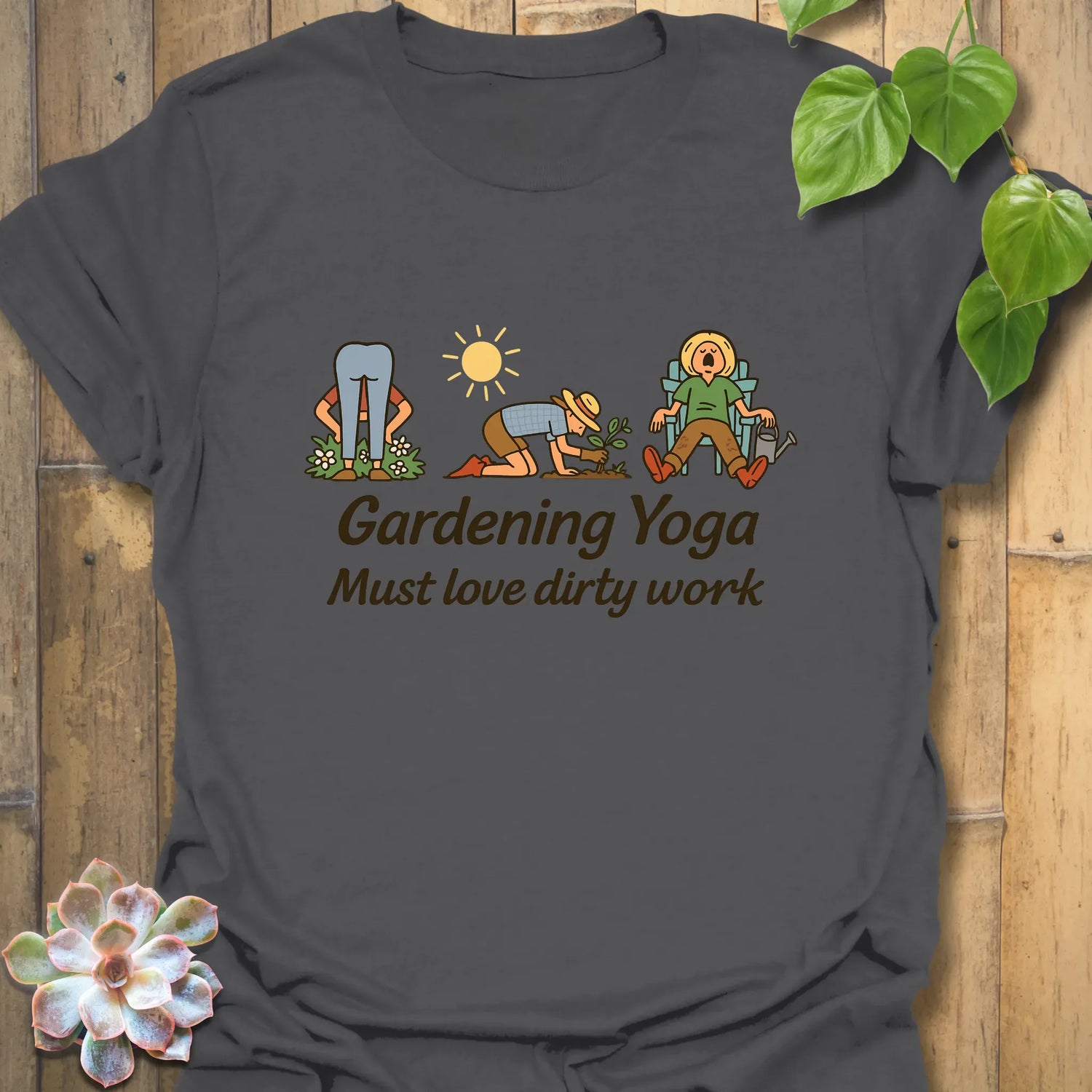 Gardening Yoga T-shirt Charcoal / S T-Shirt