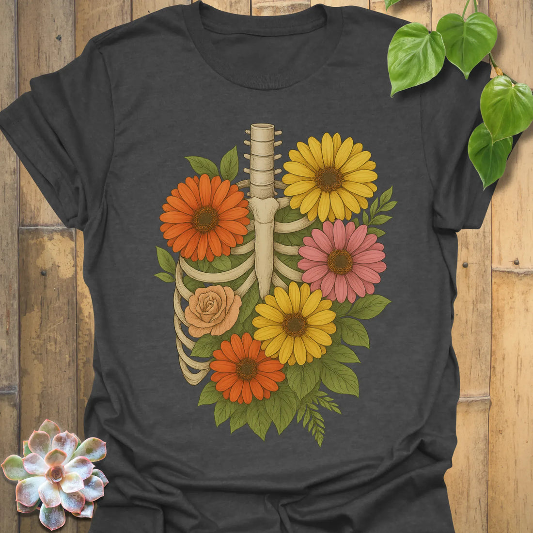 Gerbera Bones T-Shirt Dark Heather / S T-Shirt
