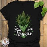 Girls Love Flowers T-shirt Black / S T-Shirt